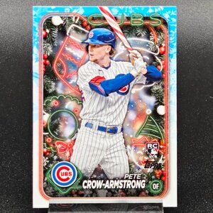 Pete Crow-Armstrong Holiday SSP Candy Cane Bat RC Chicago Cubs Star